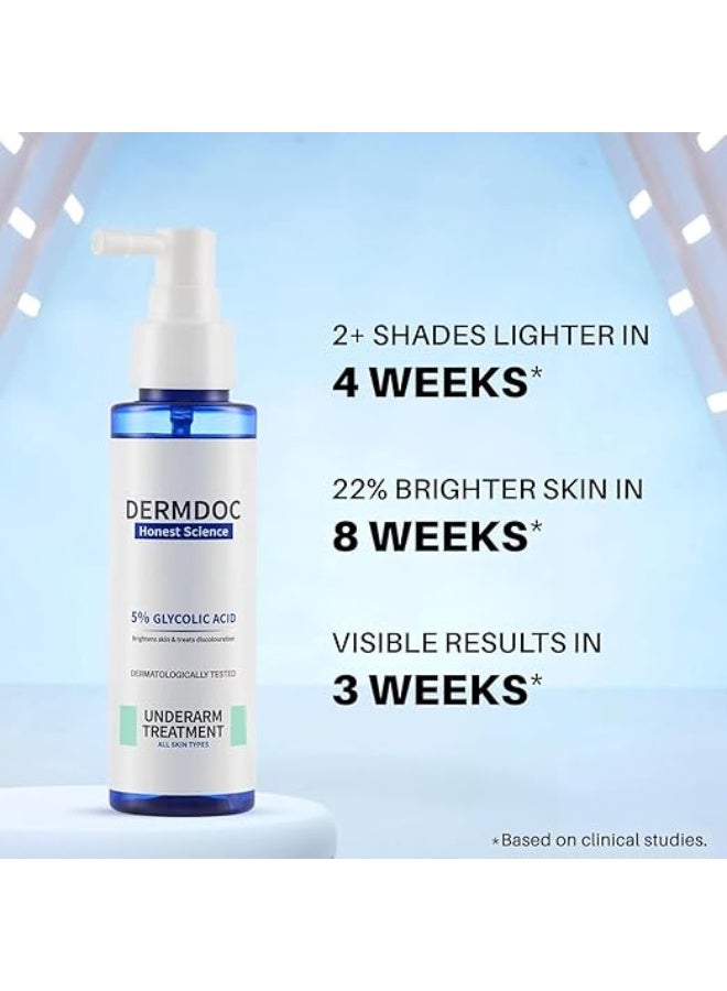 DERMDOC by Purplle 5% Glycolic Acid Underarm Brightening Spray Treatment (100 ml) | Exfoliating & Brightening | Multi-Purpose Spray for Hyperpigmentation. - Image 4
